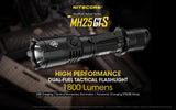 Nitecore MH25GTS 1800 Lumens Upgraded High Performance LED Micro-USB rechargeable Tactical Flashlight with 18650 Rechargeable (NL1835) 3500mAh Li-ion Battery