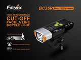 EdisonBright Fenix BC35R 1800 Lumen Cree LED USB Rechargeable Pedestrian Friendly Bike Bicycle Light Anti-Theft Alarm BBX3 Charging Cable Carry case