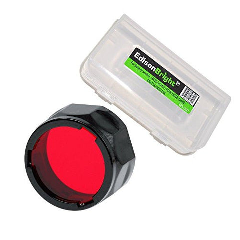 Fenix Filter Adapter, Red AOF-S-RED with EdisonBright Battery Case for PD35, PD12, UC35