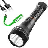 NEBO Luxtreme USB-C Rechargeable LED Half a Mile Long Beam Throw Rechargeable Flashlight with EdisonBright USB Reading Light Bundle