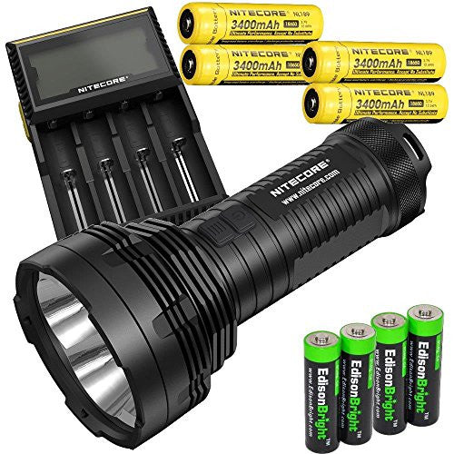 Nitecore TM16 4000 Lumen CREE LED Tiny Monster Flashlight, D4 smart  charger, 4 X Nitecore NL189 18650 3400mAh Li-ion batteries and S&W  flashlight, w/4