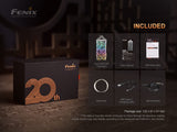 Fenix APX 20 Limited Edition 20th Anniversary Rechargeable Keychain Flashlight with EdisonBright Charging Adapter