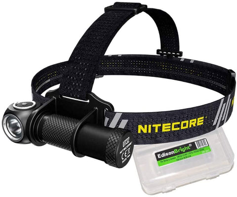 Nitecore UT32 1100 Lumen LED Lightweight Cool White/Warm White Headlamp with EdisonBright battery carry case bundle