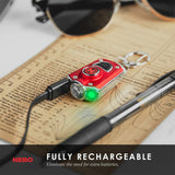 NEBO Mycro 400 Lumen USB Rechargeable Keychain/Key Ring Pocket Flashlight EDC 6714 with EdisonBright USB charging Adapter Bundle