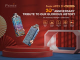 Fenix APX 20 Limited Edition 20th Anniversary Rechargeable Keychain Flashlight with EdisonBright Charging Adapter