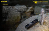Nitecore TIKI LE 300 lumen micro USB rechargeable keychain flashlight/police strobe with EdisonBright brand USB charging cable