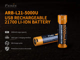 Fenix TK22 UE 1600 Lumen high powered long throw LED flashlight (Ultimate Edition), rechargeable battery with EdisonBright brand battery carry case