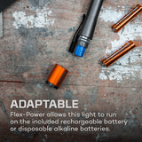 Nebo Inspector 500+ penlight LED Flashlight, 500 Lumen Rechargeable & Waterproof EDC Pocket Bundle with EdisonBright USB Wall Adapter