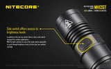 New Nitecore MH12GT 1000 Lumens CREE LED USB rechargeable Flashlight with 3400mAh 18650 battery included.