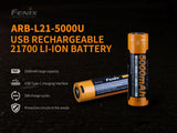 Fenix ARB-L21-5000U Type 21700 high capacity Li-ion 3.6v rechargeable protected battery