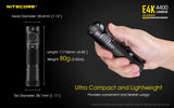 Nitecore E4K 4400 Lumen high powered Flashlight with 5000 mAh rechargeable Battery and EdisonBright battery carrying Case bundle