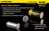 Nitecore NL166 3.7v RCR123A/16340 2.4Wh 650mAh Li-ion Protected Rechargeable Battery