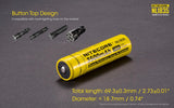 Nitecore NL1835 3500mAh 18650 3.6v 12.6Wh Li-ion rechargeable button-top battery.