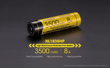 Nitecore NL1835HP 18650 3500mAh 3.6v 8A 12.6Wh High Performance Protected rechargeable Lithium Ion (Li-ion) Button Top Battery