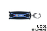 Fenix UC01 45 lumen rechargeable LED EDC keychain light (Blue) with EdisonBright brand USB charging cable