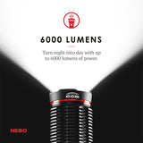 NEBO Redline 6K lumen (6000 lumen) rechargeable high power LED flashlight 6822