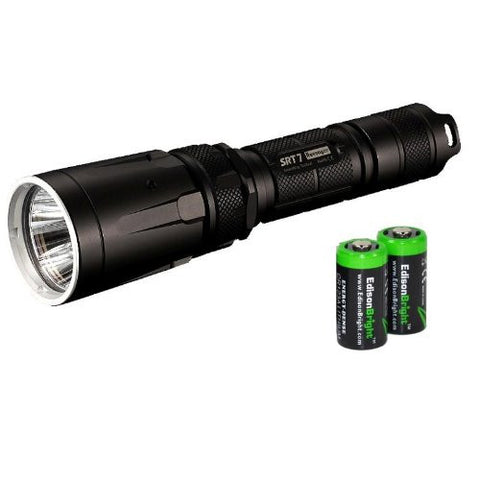 Nitecore SRT7 Revenger 960 Lumens XM-L2 LED Built in Red, Green, Blue Lights, Red-Blue Strobe, Variable brightness Flashlight/searchlight with 2 X EdisonBright CR123A Batteries