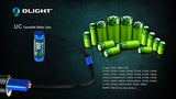 Olight UC compact magnetic USB charger with EdisonBright BBX3 battery case for 18650/16340/14500/AA/AAA & more