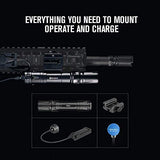 OLIGHT Odin Picatinny mount Magnetic USB Rechargeable 2000 Lumens Tactical Flashlight, Battery and pressure switch with EdisonBright charging cable carry case bundle
