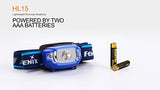 Fenix HL15 200 Lumen light weight CREE LED Headlamp (Black color body) with 2 X EdisonBright AAA alkaline battery bundle