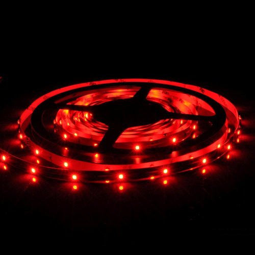 Flexible RED LED Strip 16.4ft 150 LED SMD 12V , 5m Ribbon Roll, 3528 R EdisonBright Brand.