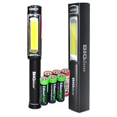 Nebo 6306 Big Larry 400 lumen Flashlight COB LED Magnetic Worklight with 3 X EdisonBright AA Alkaline batteries bundle