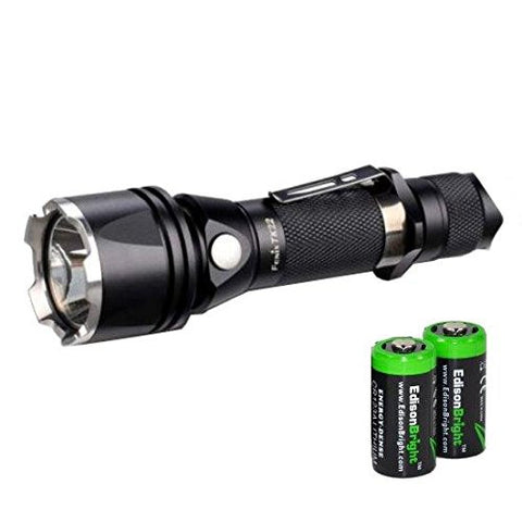 Fenix TK22 U2 650 Lumens Cree LED lossless orange-peel reflector Flashlight with 2 X EdisonBright CR123A Batteries