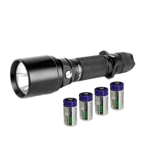 Fenix TK21 468 Lumen LED Tactical Flashlight with Four EdisonBright CR123 Lithium Batteries