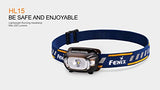 EdisonBright Fenix HL15 200 Lumen light weight CREE LED running Headlamp (Blue color body) with 2 X AAA alkaline battery bundle