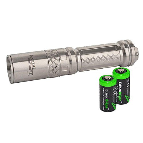 Sunwayman C25C 856 Lumen CREE XM-L2 U2 LED Tactical Flashlight with Tritium vial embedded tail cap and Two EdisonBright CR123A Lithium Batteries bundle