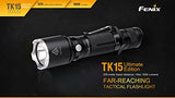 Fenix TK15UE 1000 Lumen CREE LED Tactical/hunting Flashlight with Two EdisonBright CR123A batteries bundle