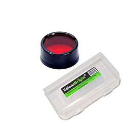 Nitecore Red filter NFR25 with EdisonBright Battery Case for (25.4mm) P12, P10, SRT3, SRT5, EA1, EA2, EC1, EC2, MT21A, MT2C, MH1A, MH2A, MH1C, MH2C