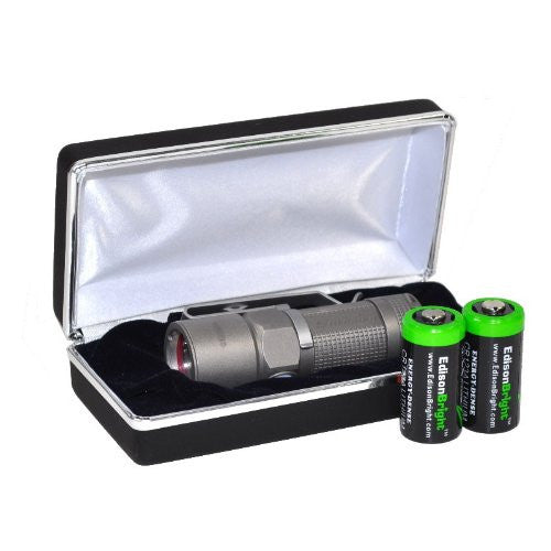 Olight S10 Baton Titanium (S10-Ti) Limited Edition Bead Blasted version 300 Lumens Neutral White LED Flashlight with 2 X EdisonBright CR123A batteries