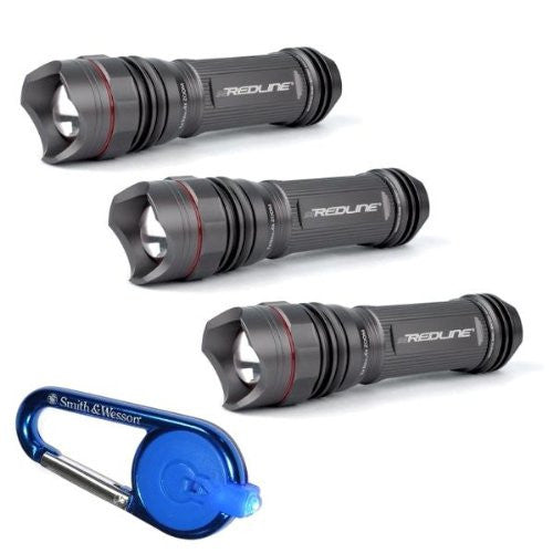 NEBO Redline SE 5615 250 Lumen LED Flashlight 3 Pack with Smith & Wesson LED Clip Light