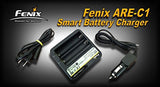 EdisonBright Fenix TK15UE 2016 CREE LED 1000 Lumen tactical Flashlight with Fenix 18650 3400mAh Li-ion rechargeable battery, Fenix ARE-C1 Home/car Charger and 2 X CR123A Lithium batteries package