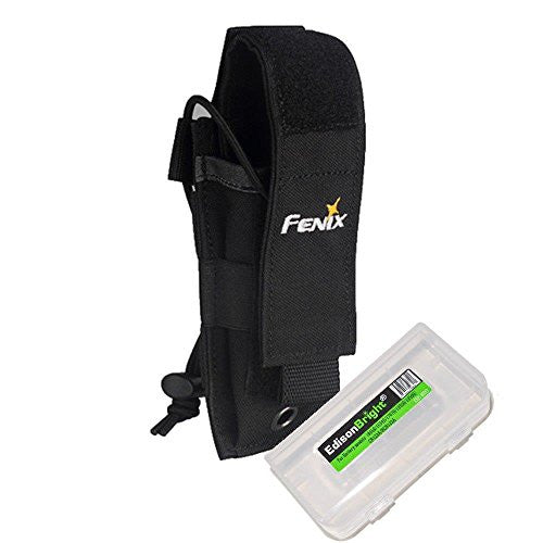 Fenix ALP-MT holster (Black) holster for PD35, LD12, LD22, E35UE, UC30, TK15C, TK09 with EdisonBright BBX3 battery carry case bundle