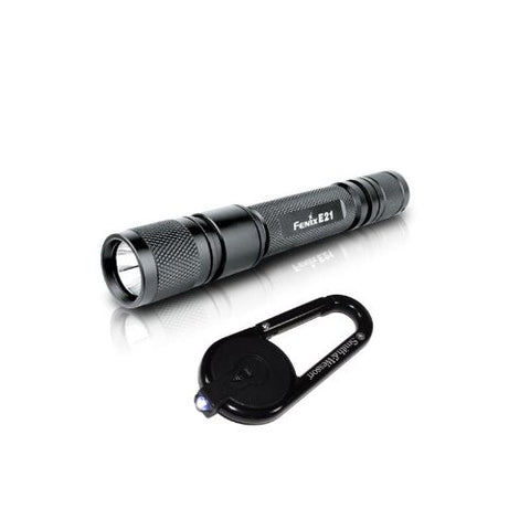 Fenix E21 150 Lumen LED Tactical Flashlight with Smith & Wesson LED Carabiner Clip Light