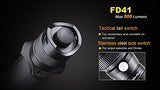 EdisonBright Fenix FD41 CREE LED 900 Lumen Tactical Flashlight, Fenix ALG-01 Picatinny/Weaver Weapon Rail Mount and Two CR123A Lithium Batteries Bundle