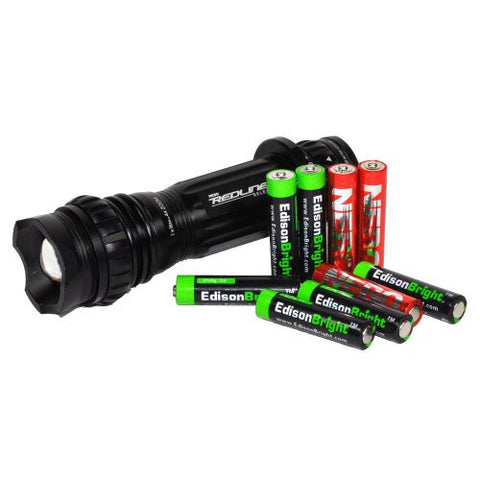 NEBO Redline Select 5620 310 Lumen LED Tactical Flashlight with 6 X EdisonBright AAA Batteries and 3 X Nebo Batteries