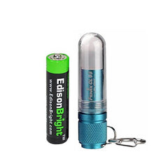 Fenix CL05 8 Lumen LipLight LED tri-color EDC light Emergency lamp (Blue body) with EdisonBright AAA battery bundle