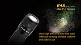 Fenix E15 450 Lumen CREE LED EDC Flashlight, Fenix ARB-L16-700U USB rechargeable battery and EdisonBright CR123A Lithium Battery bundle