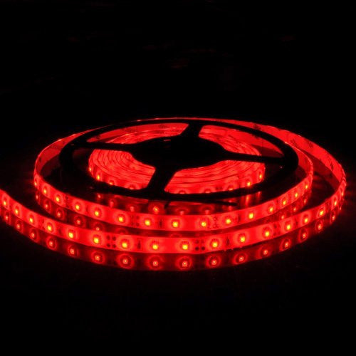 Flexible RED LED Strip 16.4ft 300 SMD 12V , 5m Waterproof, 3528 R EdisonBright Brand.