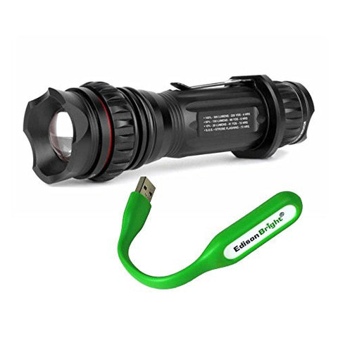 NEBO Redline Select 5620 310 Lumen LED Tactical Flashlight with EdisonBright USB Flexible LED reading Light