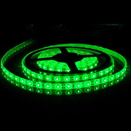 Flexible GREEN LED Strip 16.4ft 300 SMD 12V , 5m Waterproof, 3528 G EdisonBright Brand.