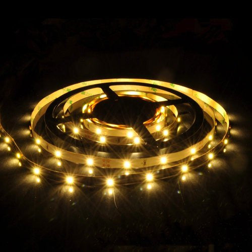 Flexible Warm White LED Strip 16.4ft 150 LED SMD 12V , 5m Ribbon Roll, 3528 WW EdisonBright Brand.