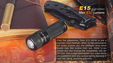 Fenix E15 450 Lumen CREE LED EDC Flashlight, Fenix ARB-L16-700U USB rechargeable battery and EdisonBright CR123A Lithium Battery bundle