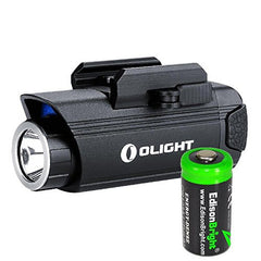 Olight PL1 Valkyrie 400 lumen LED pistol light with EdisonBright CR123A lithium battery bundle