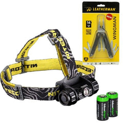 Nitecore HC50 565 Lumens CREE XM-L2 LED headlamp with genuine Leatherman Wingman Multi- tool 831426 and Two EdisonBright CR123A Lithium Batteries