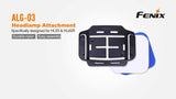 Fenix ALG-03 headlamp helmet mount with EdisonBright Battery Case for HL55 & HL60R