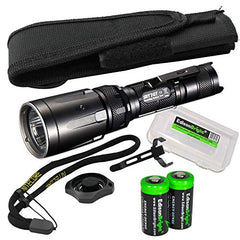 Nitecore SRT7GT 1000 Lumens Built in Red, Green, Blue, UV Lights, Red-Blue Strobe, Variable brightness XP-L HI V3 LED Flashlight/searchlight with 2 X EdisonBright CR123A Batteries